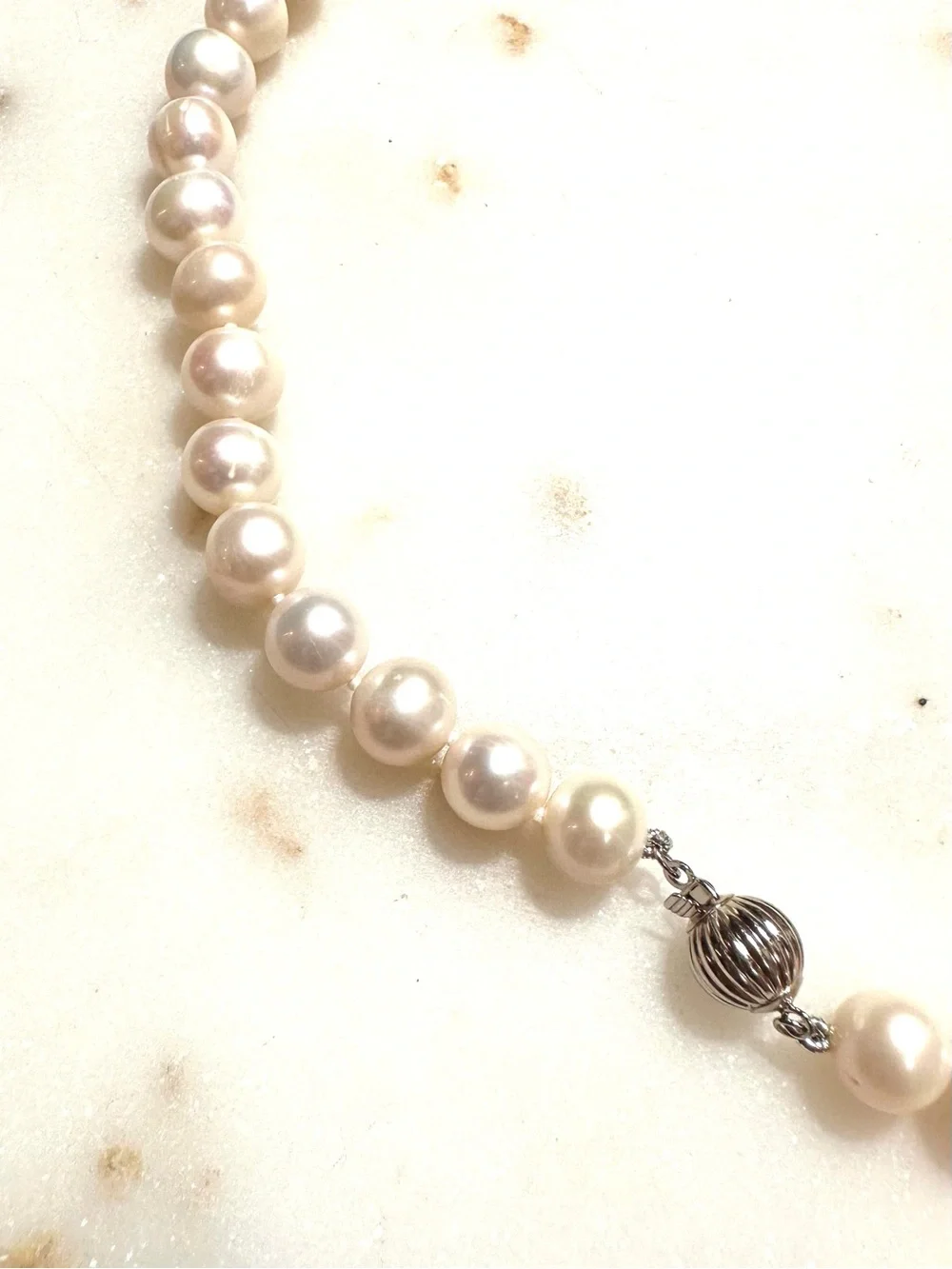 White Cultured Freshwater Pearl Rhodium over Sterling Silver Necklace & Earrings